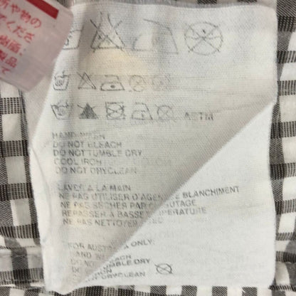 中古◆プラダ ギンガムチェックシャツ 長袖 ブラックホワイト メンズ サイズ48  PRADA 【AFB3】