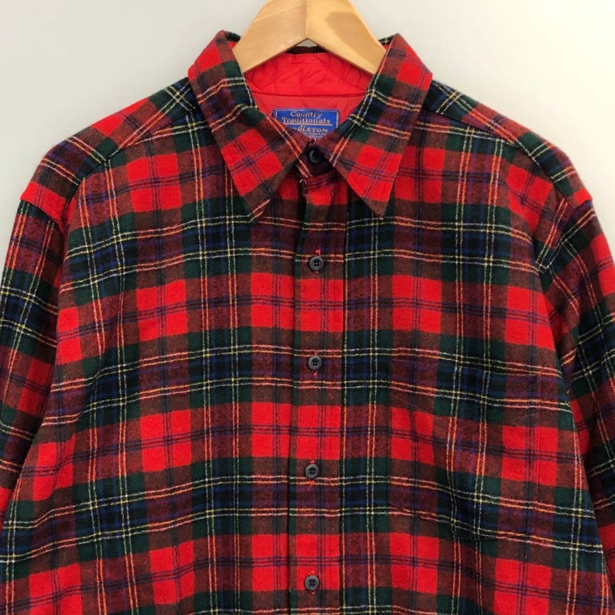 美品◆ペンドルトン 90S チェックシャツ カントリートラディショナル メンズ サイズL PENDLETON 【AFB35】
