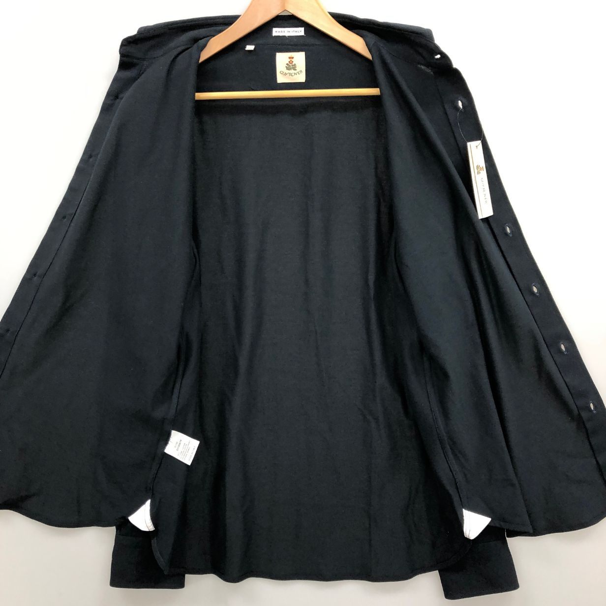 新品同様◆ギ ローバー 長袖 カッタウェイカラー シャツ 鹿の子 PL190 XL ブラック GUY ROVERj 【AFB1】