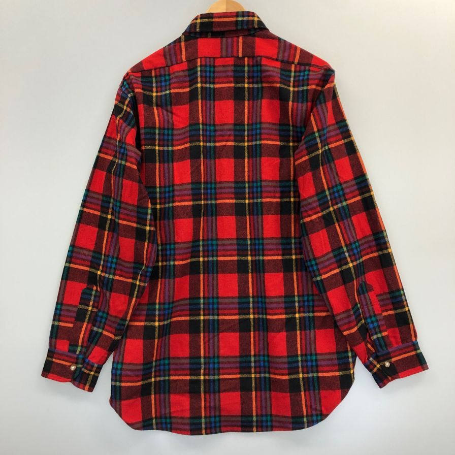 美品◆ペンドルトン 70S チェックシャツ ウール レッド メンズ サイズM PENDLETON 【AFB17】