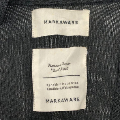 極美品◆マーカウェア ノーカラージャケット トップス メンズ サイズ2 ブラック MARKAWARE 【AFB51】