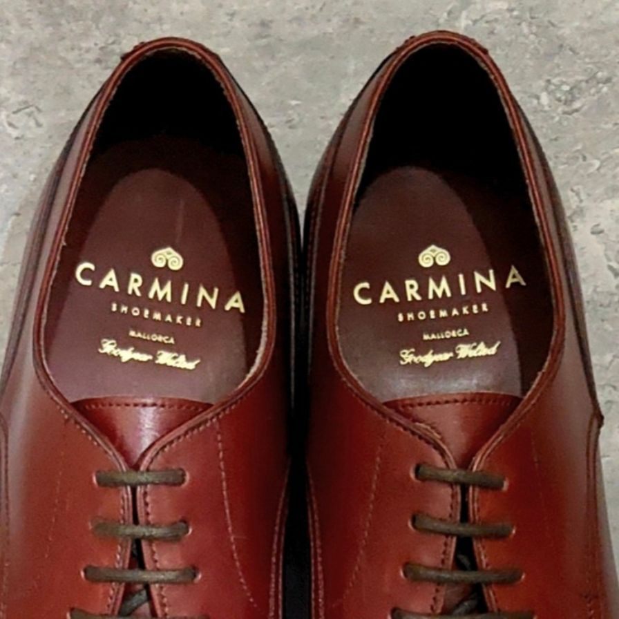 カルミーナ レザーシューズ 5478 Uチップ バーガンディ レディース サイズUK5.5  CARMINA ビジネスシューズ 約24.0cm【LA】【中古】