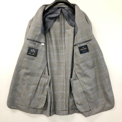 美品◆ブルックス ブラザーズ テーラードジャケット シングル グレー チェック柄 MILANO サイズ44 メンズ Brooks Brothers 【AFA16】