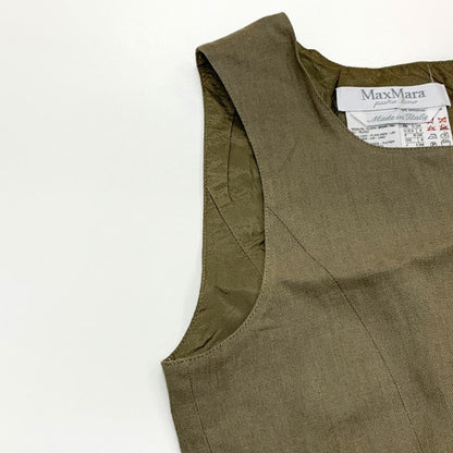 マックスマーラ オールインワン つなぎ オーバーオール リネン混 サイズ38 カーキ系 レディース MaxMara 【AFB46】