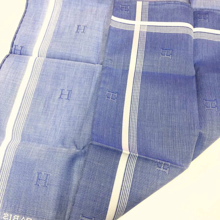 エルメス ハンカチ コットン100% ブルー系 レディース HERMES