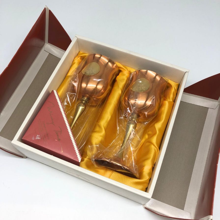 ヴィンテージ ガラスと金属の工芸品 オールドバカラ「縁イニシャル金彩 4寸鉢 5客組」《アンティック