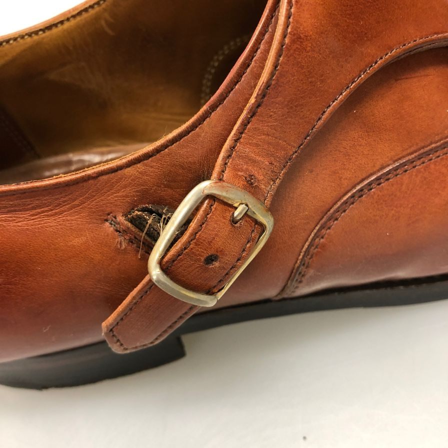 チーニー シングルモンク ブラウン UK7 メンズ CHEANEY 約25.5cm【AFC4】