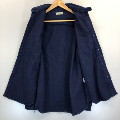 極美品◆天領デニム 長袖シャツ 藍染 メンズ サイズM ブルー TENRYO DENIM 【AFB48】