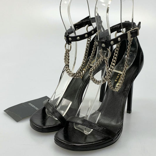 サンローランパリ ストラップサンダル ハイヒール チェーン ブラック レディース サイズ35 SAINT LAURENT PARIS 約21.5cm【AFC43】