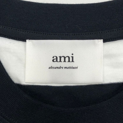 中古◆アミ パリ トップス ボーダー Tシャツ ハート刺繍 ユニセックス サイズ不明 ホワイト系 ami paris 【AFB45】
