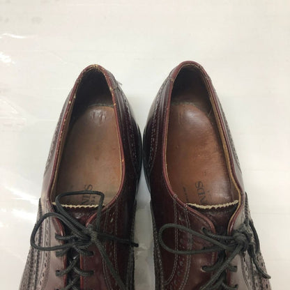 アレンエドモンズ レザーシューズ 内羽根 フルブローグ ガラスレザー ボルドー メンズ サイズ9.5 メンズ Allen Edmonds Chester 約27.5cm【AFC46】