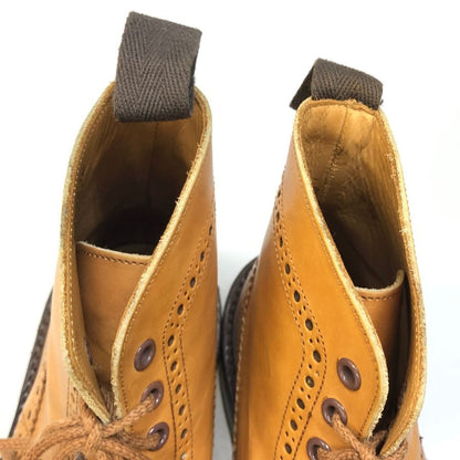 トリッカーズ カントリーブーツ M2508 モールトン カーフ メンズ サイズ7ハーフ ベージュ Tricker`s ブーツ 約25.5cm【LA】【中古】