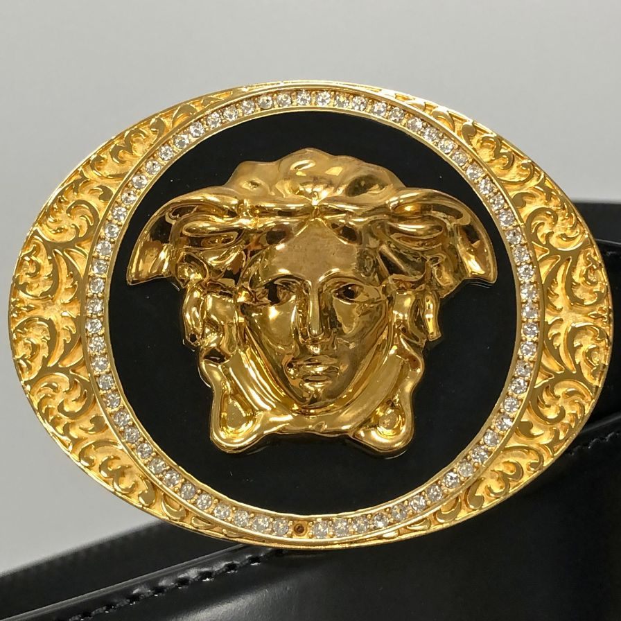 新品タグ付♡VERSACE ヴェルサーチ メデューサ ゴールド金具 ベルト ヴェルサーチェ オールオーバー ラ・メドゥーサ ベルト 3 cm