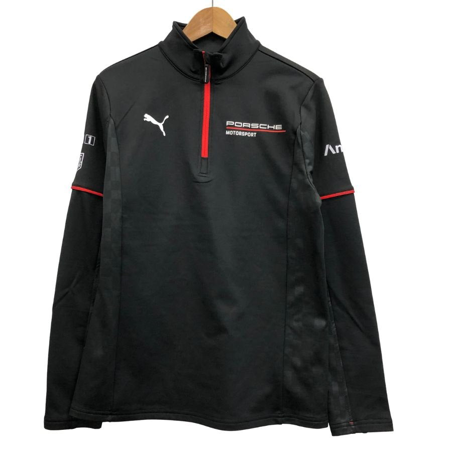 新品同様◆ポルシェ モータースポーツ レプリカ ミッドレイヤー モータースポーツ ウェア ブラック サイズM PORSCHE 【AFB44】
