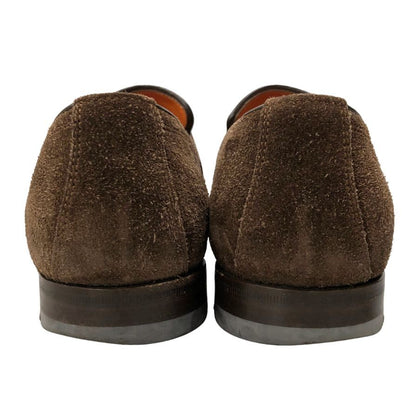 サントーニ レザーシューズ カルロス ダブルモンク スエード ブラウン サイズUK5.5 メンズ Santoni 約24.0cm【AFD15】