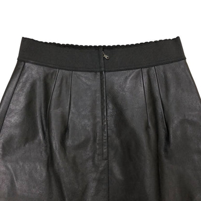 ドルチェ&ガッバーナ レザー スカート ウエストハイリブ 子牛革 レディース サイズ44 ブラック DOLCE&GABBANA【AFB29】