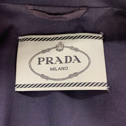 美品◆プラダ ジャケット カジュアル 比翼 ネイビー レディース サイズ38 PRADA 【AFB35】