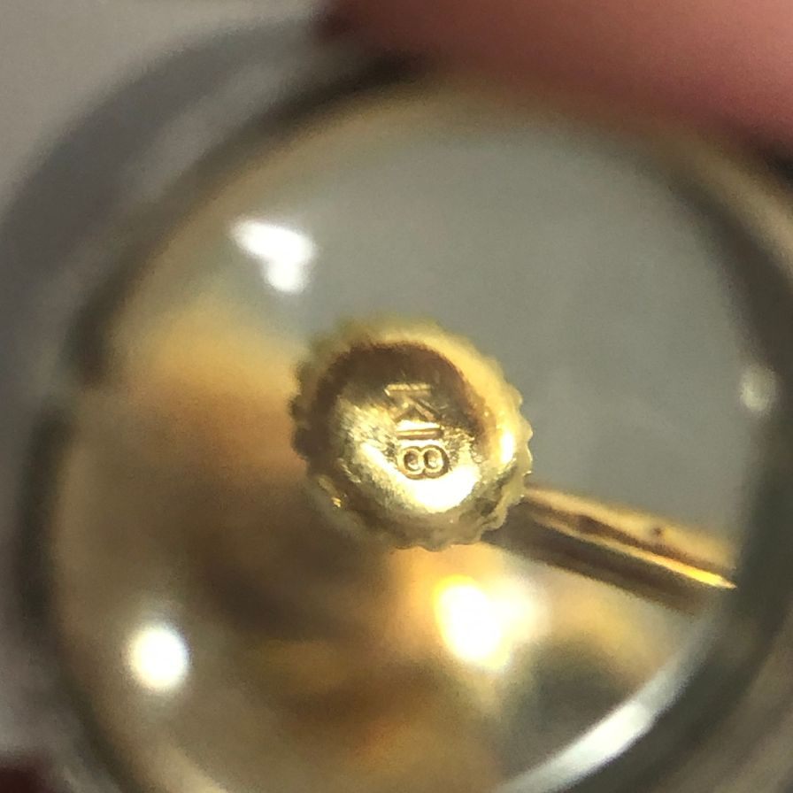 ノーブランド イヤリング K18 メレダイヤ ラインストーン 総重量2.7g【AFI2】【中古】