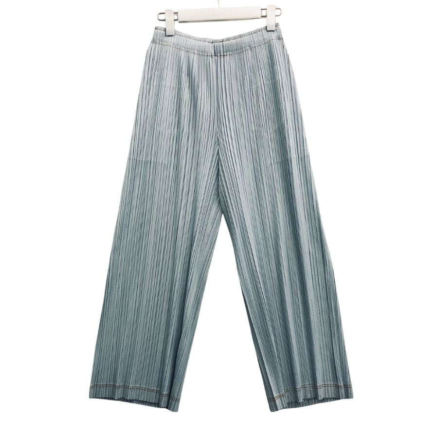 プリーツプリーズ イッセイミヤケ ワイド パンツ PP21-JF653 ブルー サイズ4 PLEATS PLEASE 【AFB13】