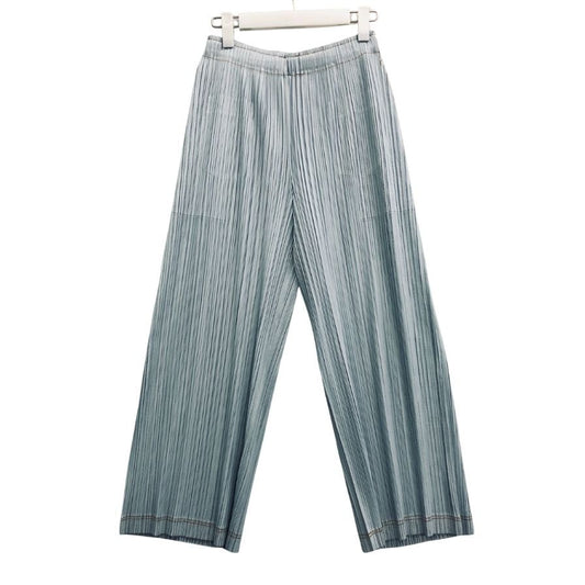 プリーツプリーズ イッセイミヤケ ワイド パンツ PP21-JF653 ブルー サイズ4 PLEATS PLEASE 【AFB13】
