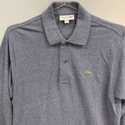 極美品◆ラコステ ポロシャツ 長袖 L1313A クラシックフィット コットン ブルー系 サイズFR3  LACOSTE 【AFB9】