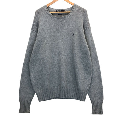 中古◆ポロ ラルフローレン ハンドニット グレー コットン メンズ サイズL Polo Ralph Lauren 【AFB38】