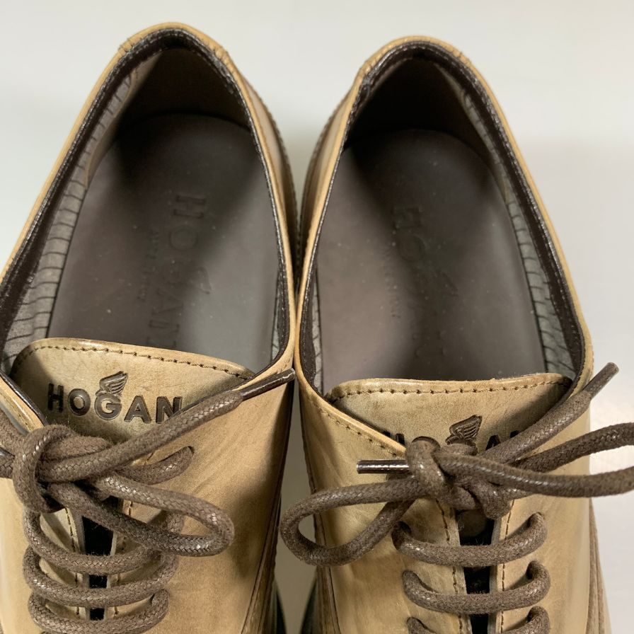 ホーガン レザースニーカー ウイングチップ グレー サイズ8 メンズ HOGAN 約26.0cm【AFC35】