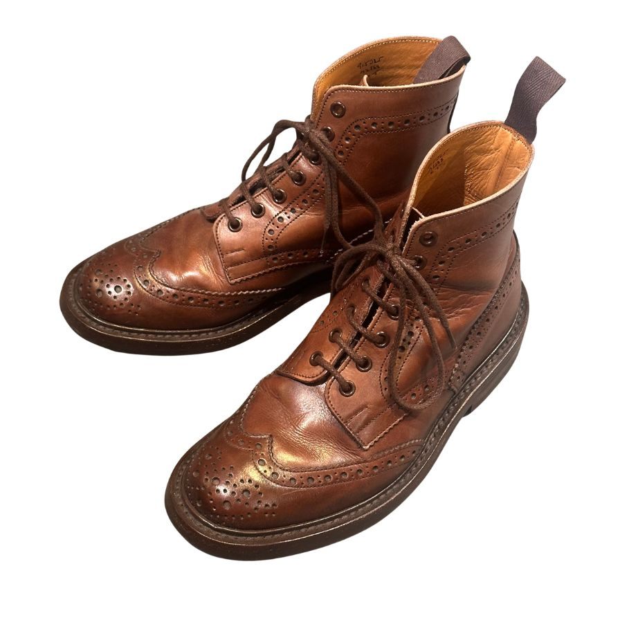 トリッカーズ  M2508 カントリーブーツ ダークブラウン カーフ サイズUK6 Tricker’s ブーツ 約24.5cm【LA】【中古】
