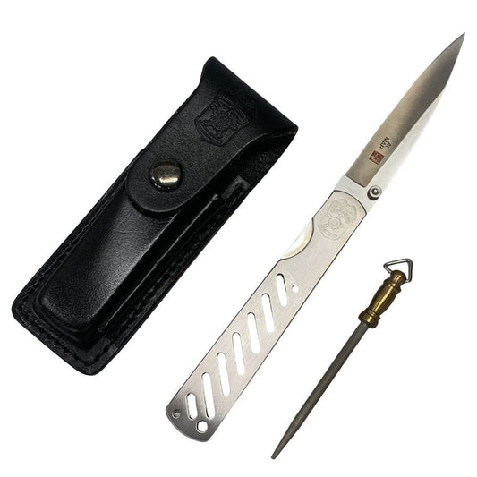 アル マー フォールディングナイフ シークレットサービス シース・シャープナー付き AL MAR【AFI18-3】【中古】