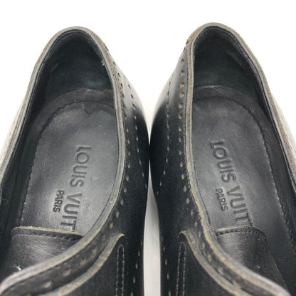 ルイ ヴィトン レザーシューズ ダブルモンク ST1110 カーフ メダリオン メンズ ブラック サイズUK5.5 LOUIS VUITTON 約24.5cm【PTM】