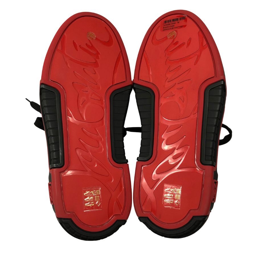 クリスチャンルブタン 23AW ローカットスニーカー アストロルビ スパイクスタッズ ブラック×レッド サイズ40 CHRISTIAN LOUBOUTIN 約24.5cm【AFC35】