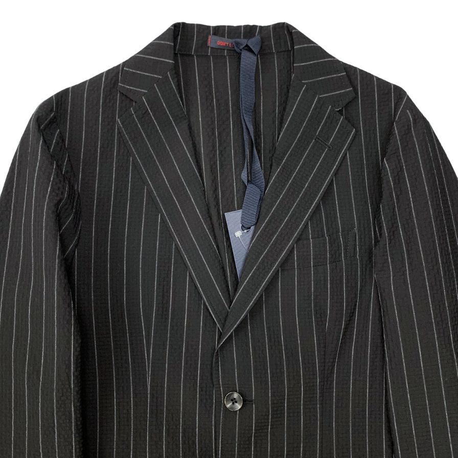 美品 ジバンシー セットアップスーツ ネイビー 46 ウール100% ストライプ GIVENCHY - 古着 ジバンシー Givenchy テーラードジャケット