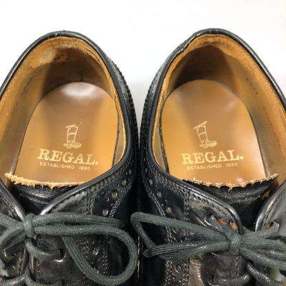 リーガル レザーシューズ ウィングチップ フルブローグ 2389 メンズ ブラック サイズ24.5 REGAL 約24.5cm【AFC48】