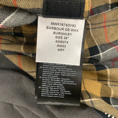 美品◆バブアー コート バーレー 2ワラント グレー ワックスドコットン サイズ38  BARBOUR BURGHLEY 【AFA18】