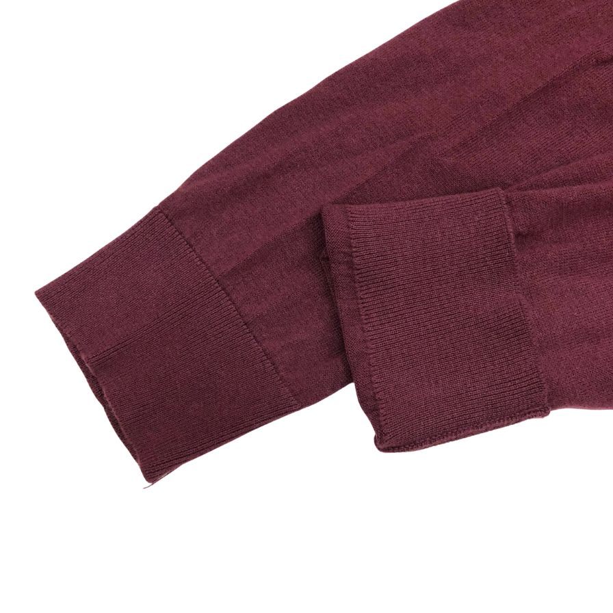 美品◆ジョンスメドレー セーター Vネック ニット コットン カシミア 薄手 ボルドー メンズ サイズM JOHN SMEDLEY 【AFB9】