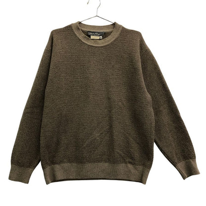 極美品◆サルヴァトーレフェラガモ ニット セーター ウール カシミヤ グレー メンズ サイズM Salvatore Ferragamo 【AFB6】