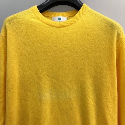 美品◆バランタイン ニット クルーネック カシミア イエロー サイズ46 メンズ BALLANTYNE 【AFB4】