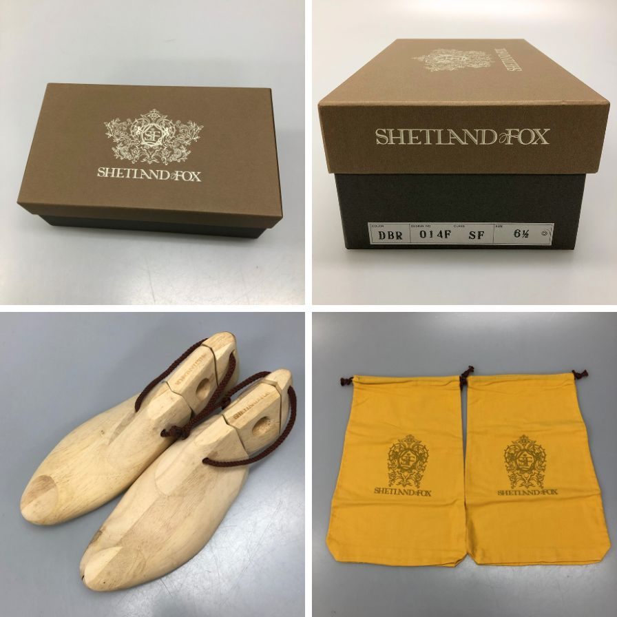 シェットランドフォックス ダブルモンク カーフ ブラウン UK6.5 メンズ SHETLANDFOX ビジネスシューズ 約25.0cm【LA】【中古】