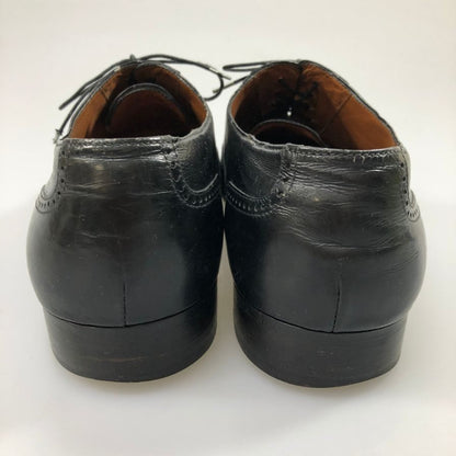 サルヴァトーレフェラガモ レザーシューズ 9553 パンチドキャップトゥ ブラック サイズUK8.5E Salvatore Ferragamo 約27.0cm【AFC43】