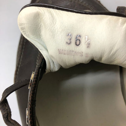 トッズ ドライビングシューズ レザースニーカー リザード型押し×カーフ コンビ ブラウン レディース サイズ36.5 TOD’S 約23.5cm【AFC31】