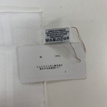 エルメス ハンカチ コットン100% ホワイト レディース HERMES【AFI18-3】【中古】
