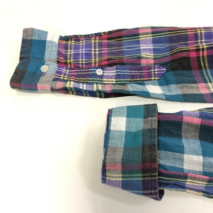 中古◆ラルフローレン ボタンダウンシャツ 90S チェック マルチカラー メンズ サイズL Ralph Lauren 【AFB12】