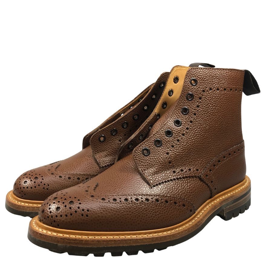 トリッカーズ ストウ カントリーブーツ ウイングチップ 947979 W5634 ブラウン UK7ハーフ Tricker’ｓ ブーツ 約26.0cm【LA】【中古】