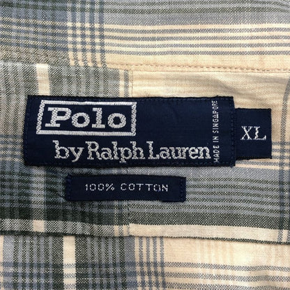 美品◆ポロラルフローレン 2フラップポケットシャツ 90年代 オールド チェック メンズ サイズXL Polo Ralph Lauren 【AFB39】