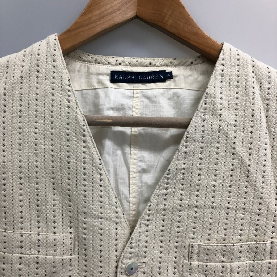 美品◆ラルフローレン ベスト シェルボタン ホワイト サイズ4 RALPH LAUREN 【AFB29】