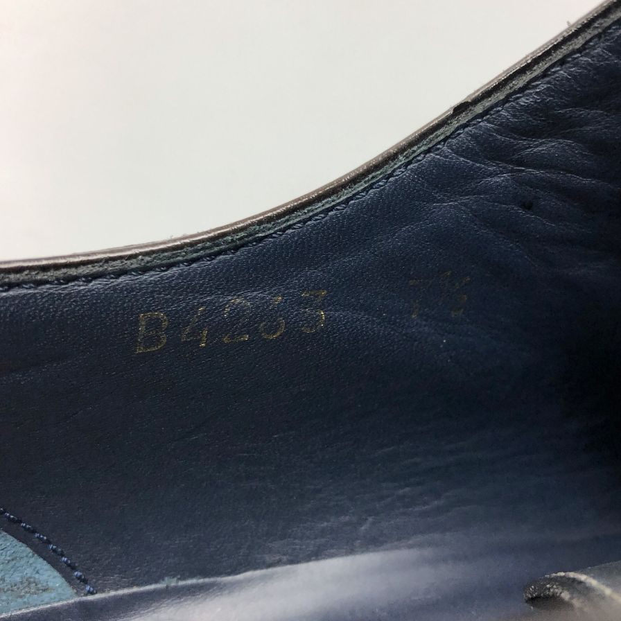 ステファノブランキーニ  レザーシューズ B4263 ホールカット ネイビー サイズUK7.5 メンズ Stefano Branchini 約26.0cm【AFC34】