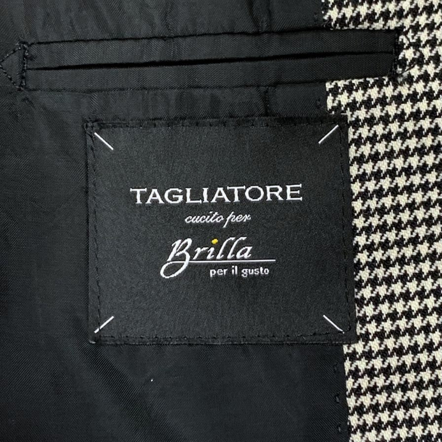 タリアトーレ スーツ セットアップ ウール 千鳥格子 サイズ42 グレー メンズ TAGLIATORE【AFB10】
