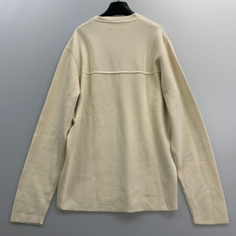 極美品◆エルメス ニット カシミヤ ホワイト ソルド品 メンズ サイズM HERMES 【AFB10】