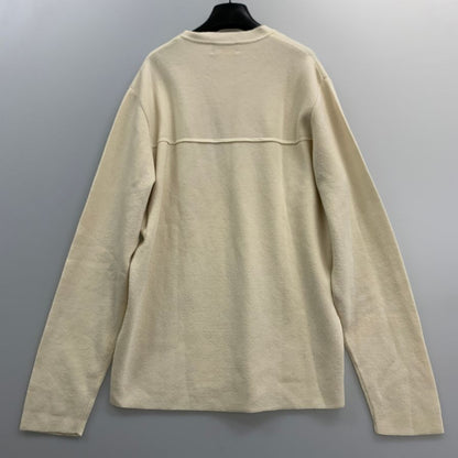 極美品◆エルメス ニット カシミヤ ホワイト ソルド品 メンズ サイズM HERMES 【AFB10】
