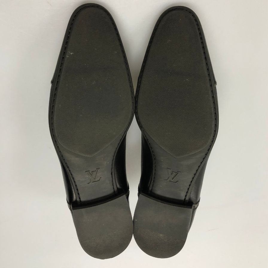 ルイヴィトン レザーシューズ ダービー 外羽根 メンズ サイズ8.5 Ｍ ブラック LOUIS VUITTON 約27.0cm【AFD9-2】